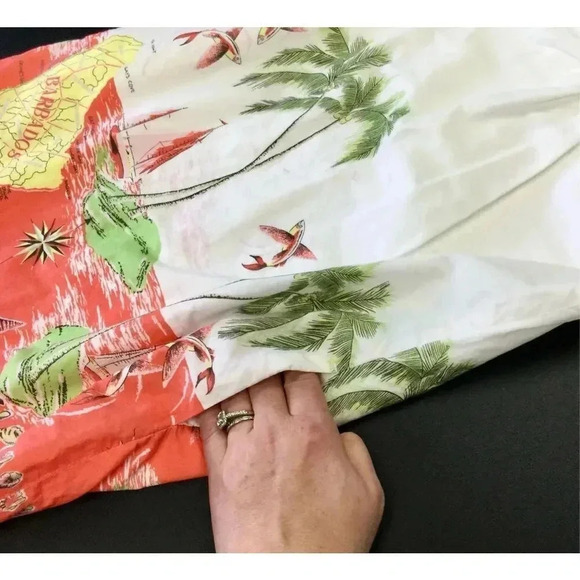 Crewcuts Girls Size 7 Tropical Hawaiian Scene Tank Dress White Orange Pockets - Picture 3 of 10